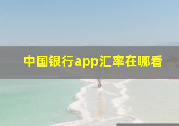 中国银行app汇率在哪看