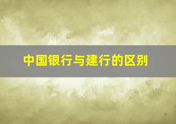 中国银行与建行的区别