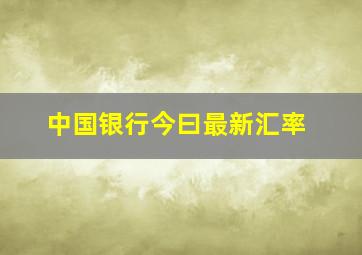 中国银行今曰最新汇率