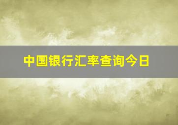 中国银行汇率查询今日