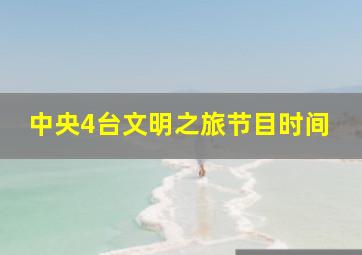 中央4台文明之旅节目时间