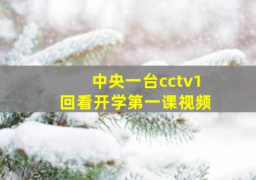 中央一台cctv1回看开学第一课视频