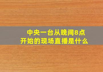 中央一台从晚间8点开始的现场直播是什么