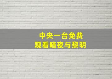 中央一台免费观看暗夜与黎明