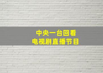 中央一台回看电视剧直播节目