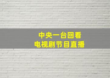 中央一台回看电视剧节目直播