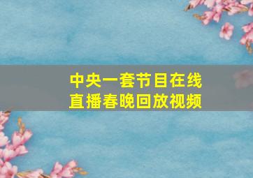 中央一套节目在线直播春晚回放视频