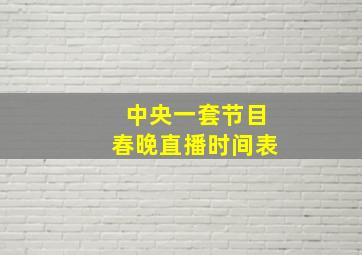 中央一套节目春晚直播时间表