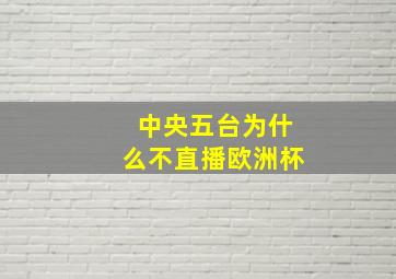 中央五台为什么不直播欧洲杯