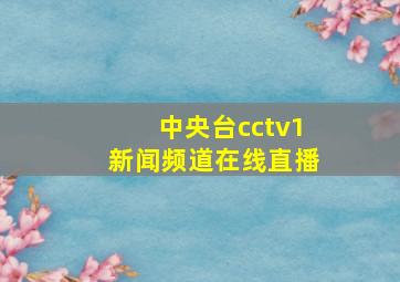 中央台cctv1新闻频道在线直播