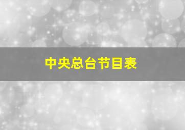 中央总台节目表