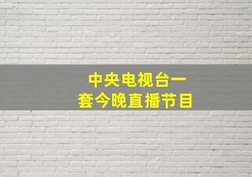 中央电视台一套今晚直播节目