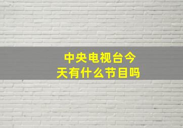 中央电视台今天有什么节目吗