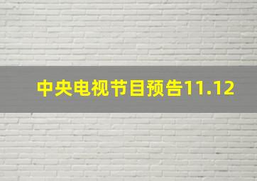 中央电视节目预告11.12