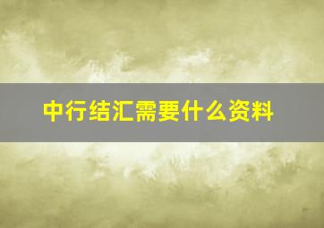 中行结汇需要什么资料