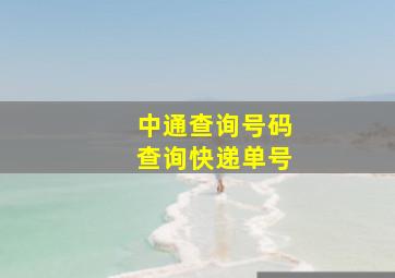 中通查询号码查询快递单号