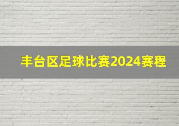 丰台区足球比赛2024赛程