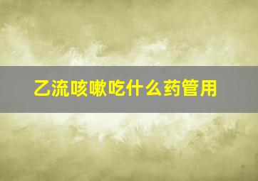 乙流咳嗽吃什么药管用