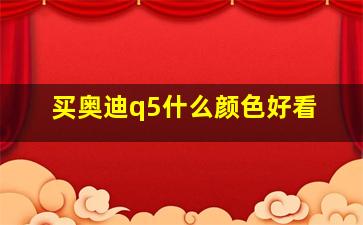 买奥迪q5什么颜色好看