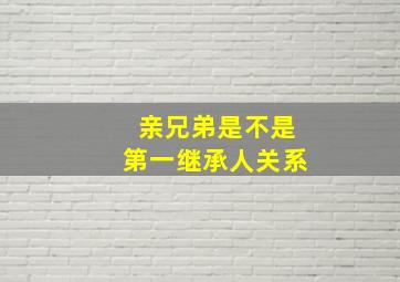 亲兄弟是不是第一继承人关系