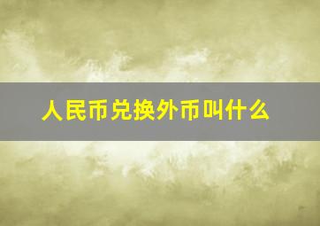 人民币兑换外币叫什么