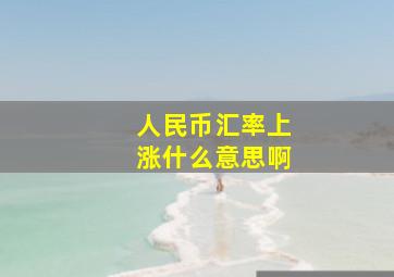 人民币汇率上涨什么意思啊