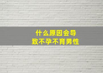 什么原因会导致不孕不育男性