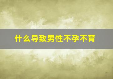 什么导致男性不孕不育