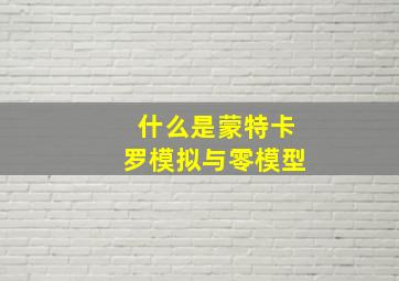 什么是蒙特卡罗模拟与零模型