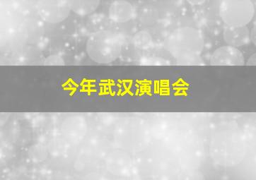 今年武汉演唱会