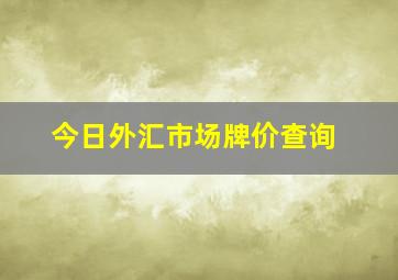 今日外汇市场牌价查询