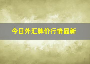 今日外汇牌价行情最新