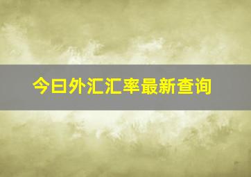 今曰外汇汇率最新查询