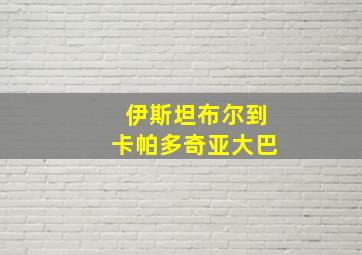 伊斯坦布尔到卡帕多奇亚大巴