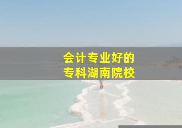 会计专业好的专科湖南院校