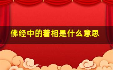 佛经中的着相是什么意思