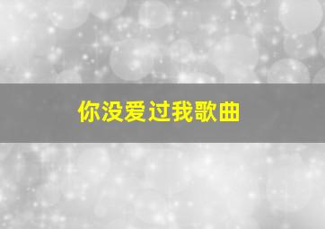 你没爱过我歌曲