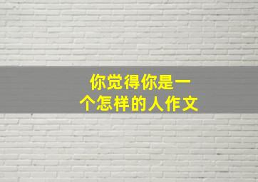 你觉得你是一个怎样的人作文