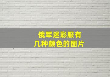 俄军迷彩服有几种颜色的图片