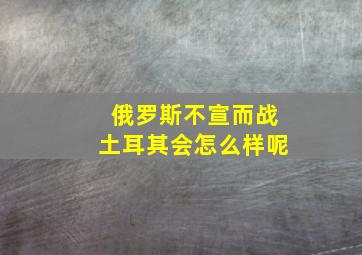 俄罗斯不宣而战土耳其会怎么样呢