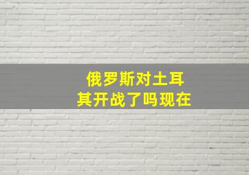 俄罗斯对土耳其开战了吗现在