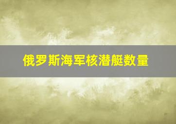 俄罗斯海军核潜艇数量