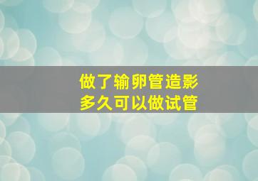 做了输卵管造影多久可以做试管