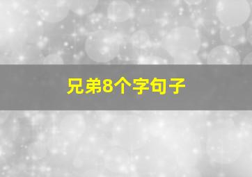 兄弟8个字句子