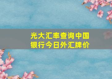 光大汇率查询中国银行今日外汇牌价