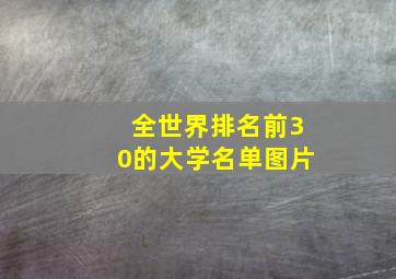 全世界排名前30的大学名单图片