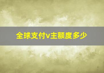 全球支付v主额度多少