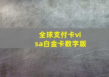 全球支付卡visa白金卡数字版