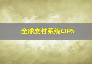 全球支付系统CIPS