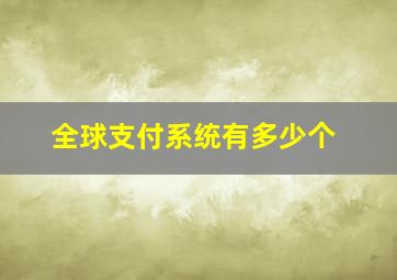 全球支付系统有多少个